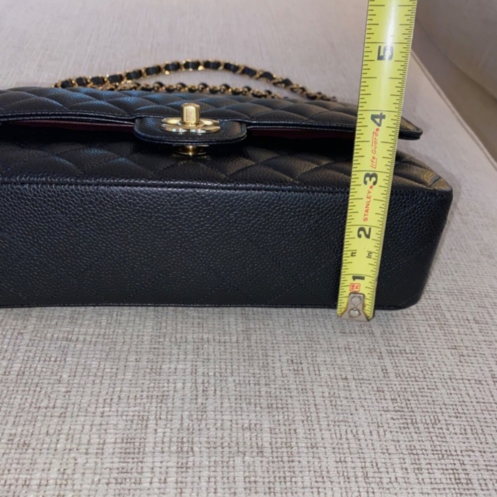 Chanel Classic Double Flap Quilted Caviar Gold-tone Medium Black NEW WITH TAGS - Picture 16 of 16
